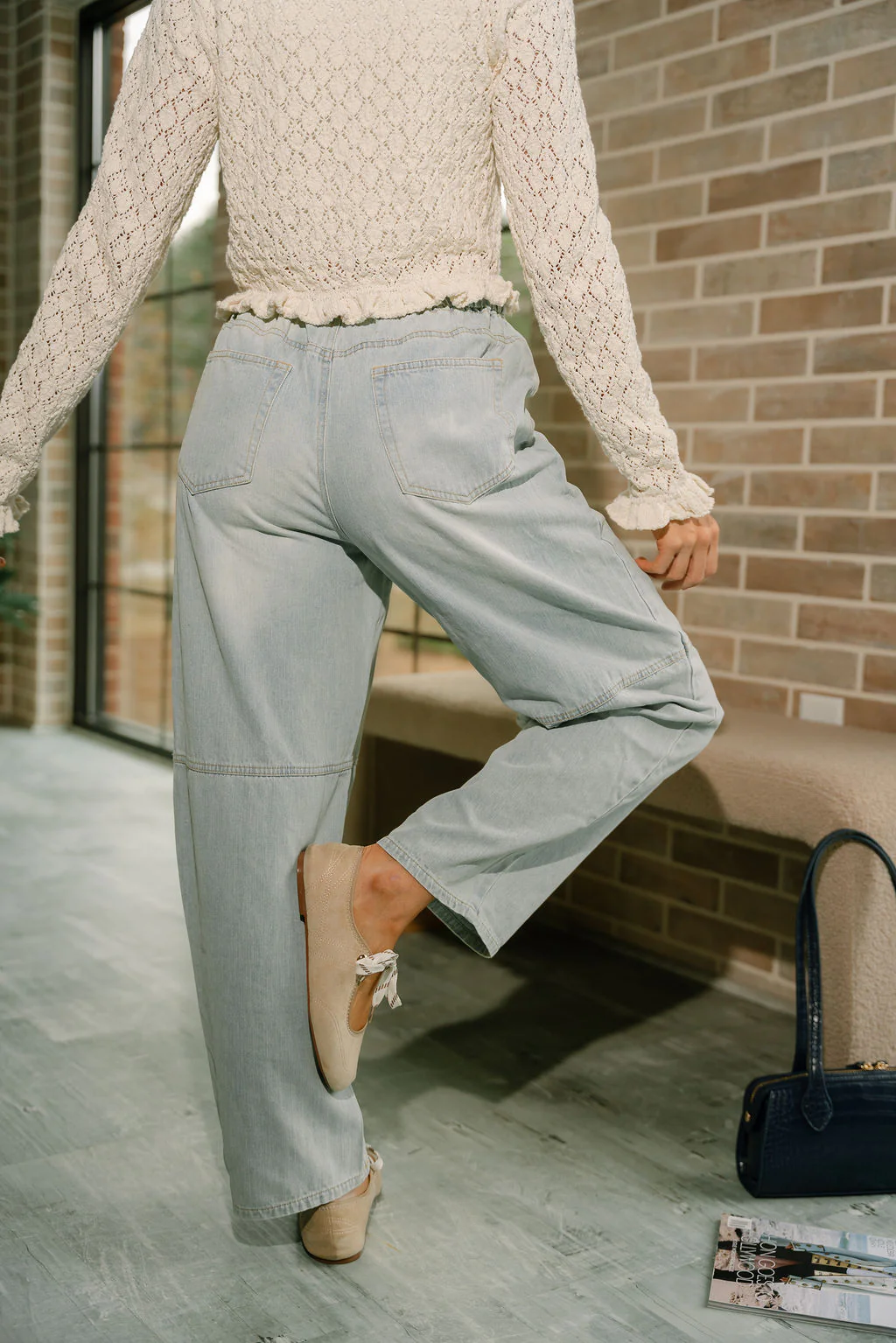 Trista Barrel Leg Drawstring Jeans - Image 4