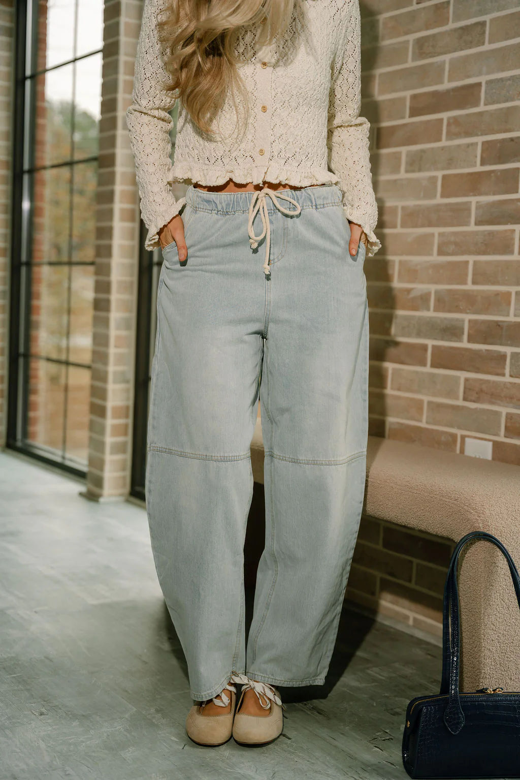 Trista Barrel Leg Drawstring Jeans - Image 5