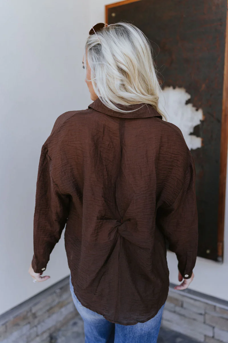 Upstate Twist-Back Top in Brown - Image 8