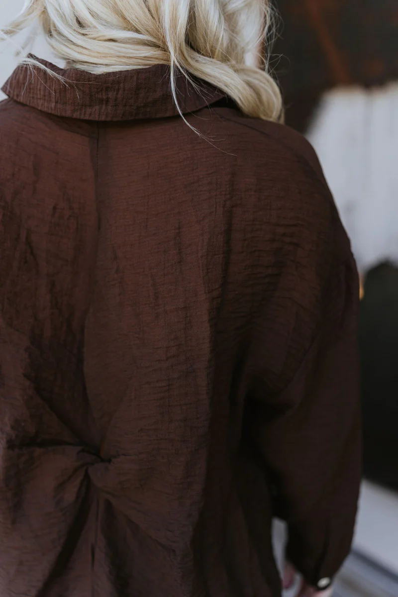 Upstate Twist-Back Top in Brown - Image 9
