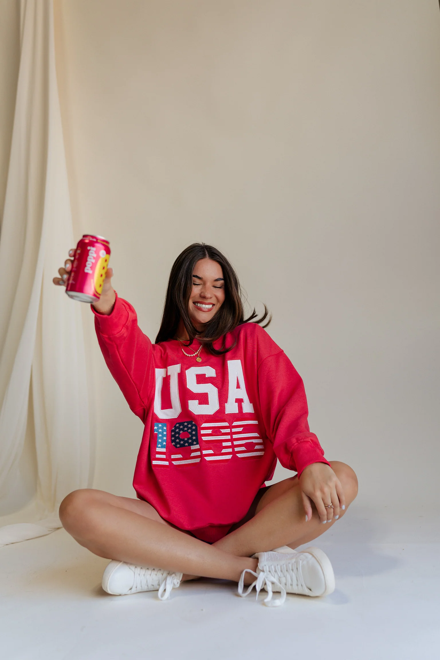 USA 1996 Red Long Sleeve Sweatshirt
