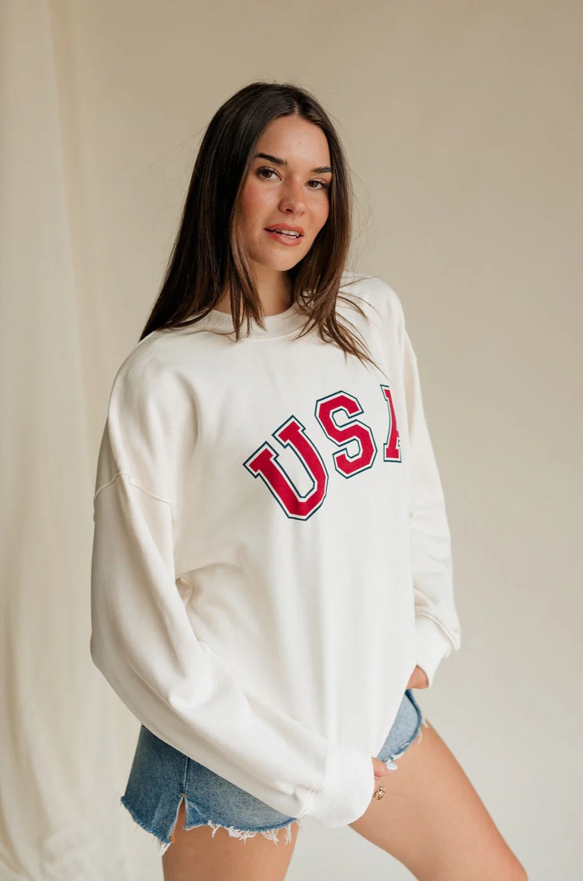 USA Ivory Graphic Sweatshirt