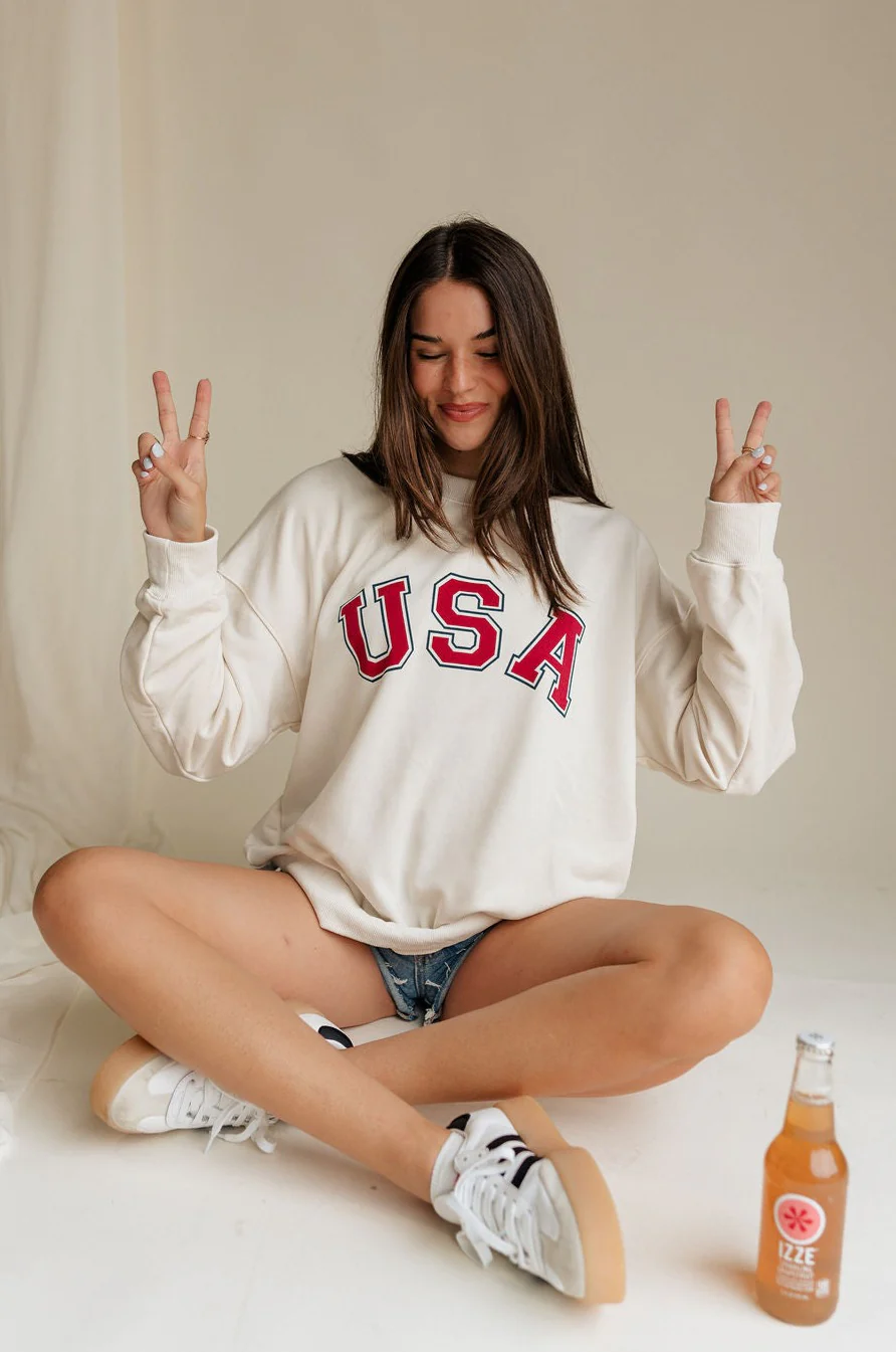 USA Ivory Graphic Sweatshirt - Image 2