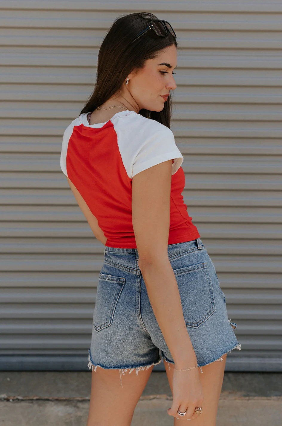USA Red & White Short Sleeve Top - Image 4