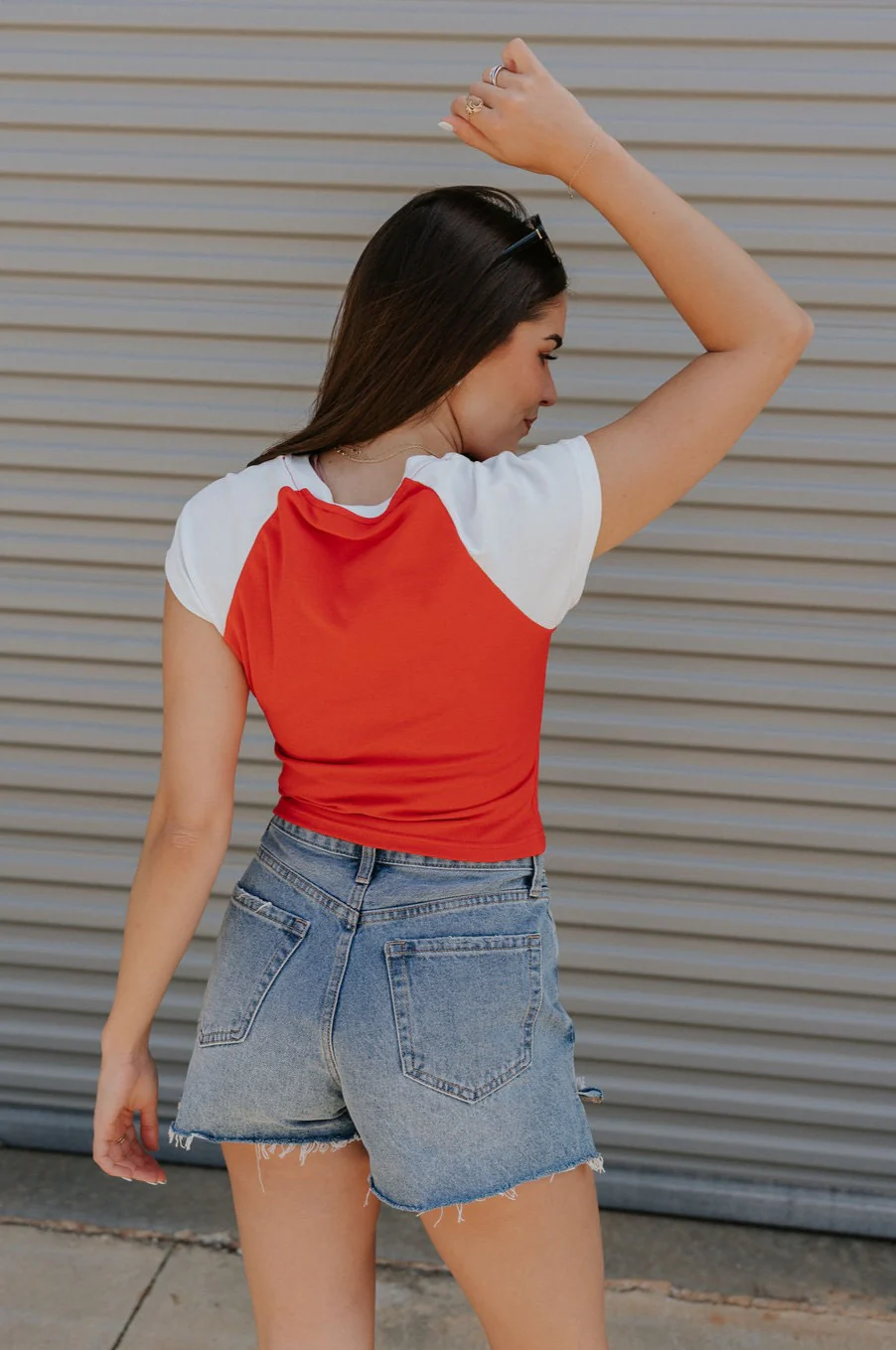 USA Red & White Short Sleeve Top - Image 7