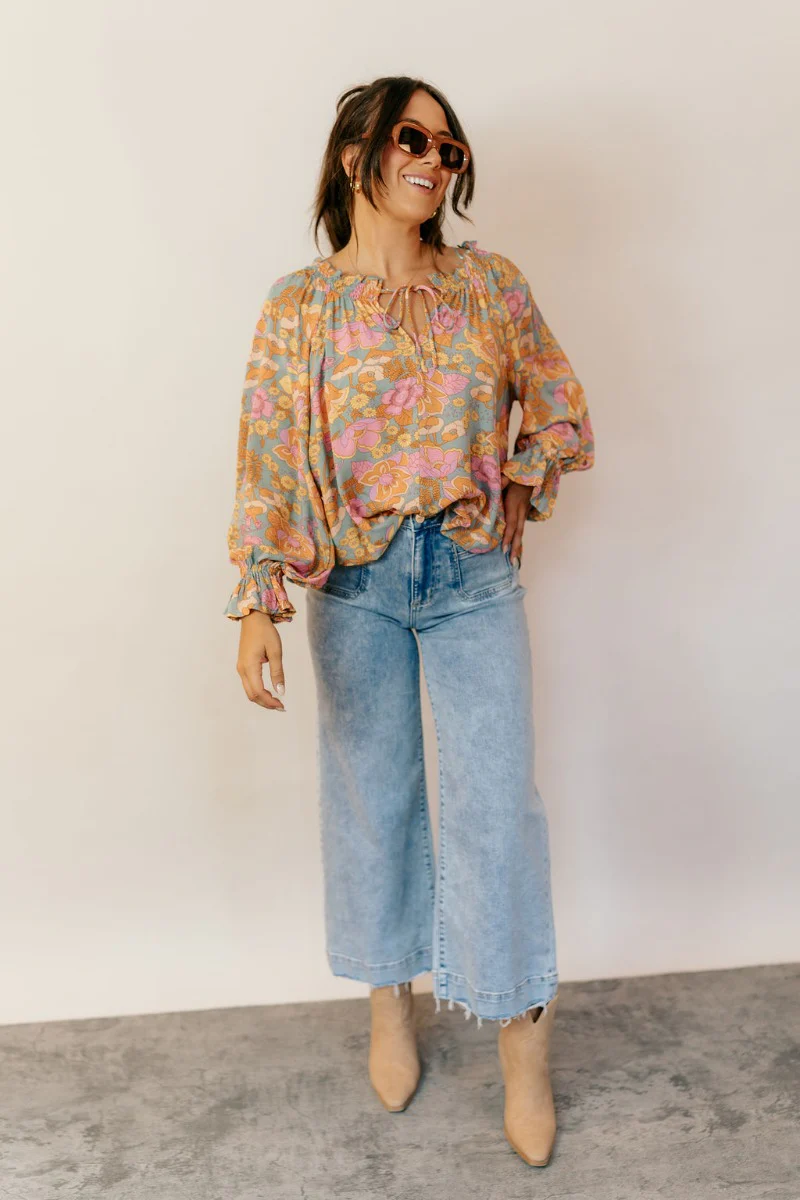 Valencia Floral Long Sleeve Top - Image 2