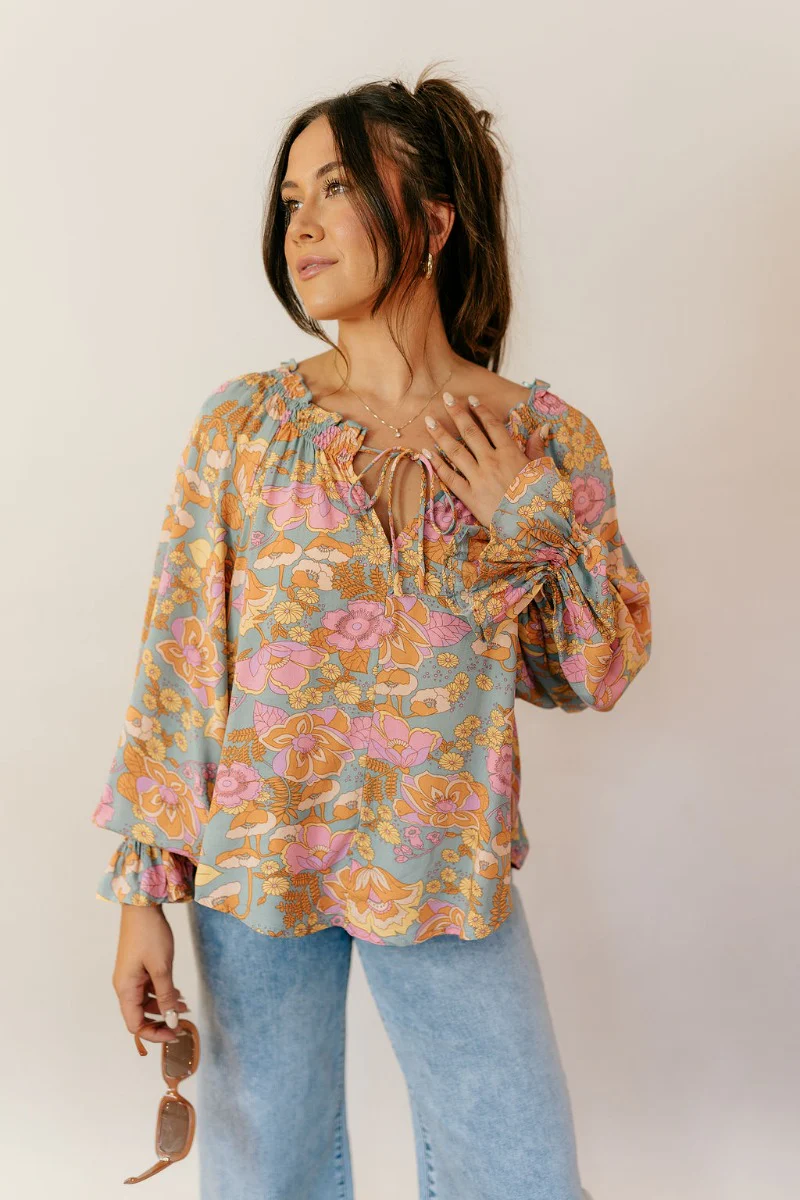 Valencia Floral Long Sleeve Top - Image 4