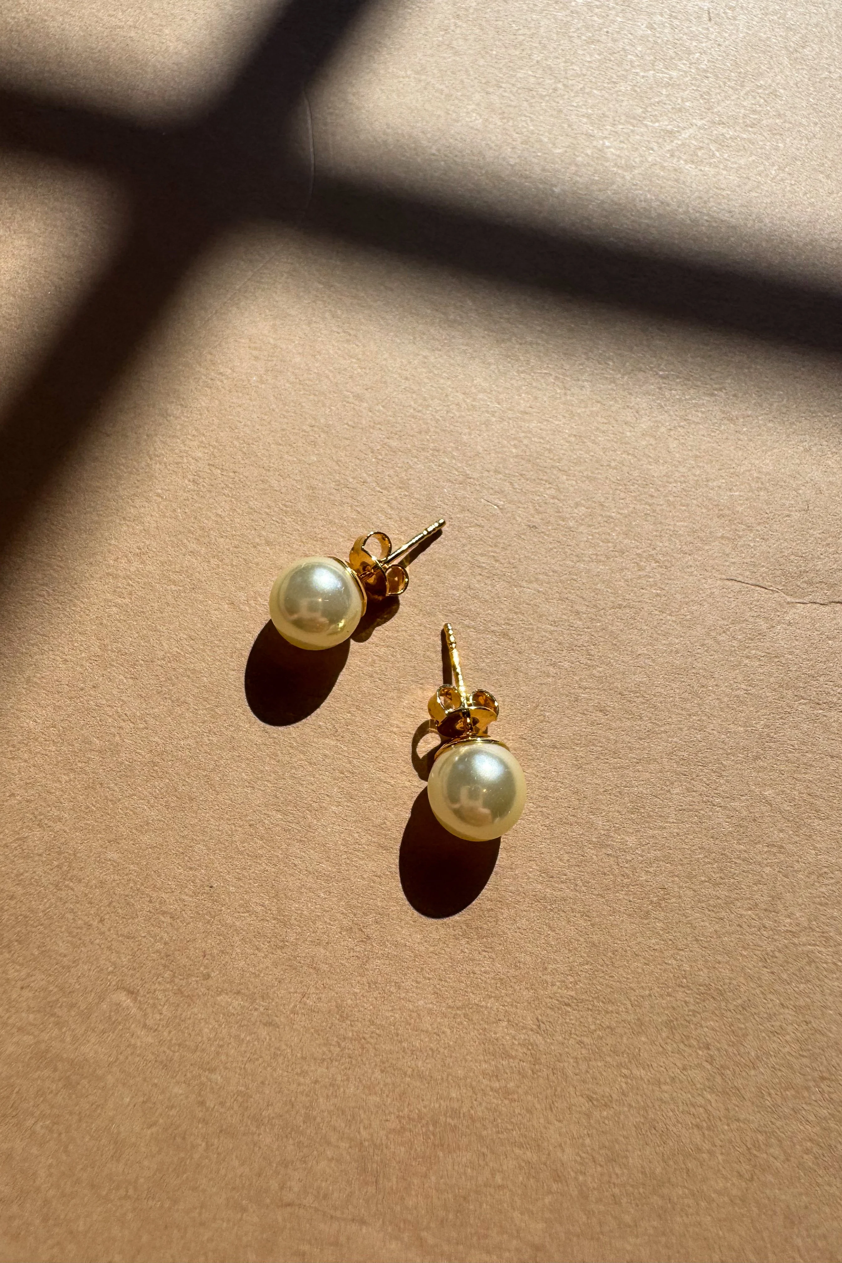 Valencia Gold Filled Pearl Stud Earrings - Image 2