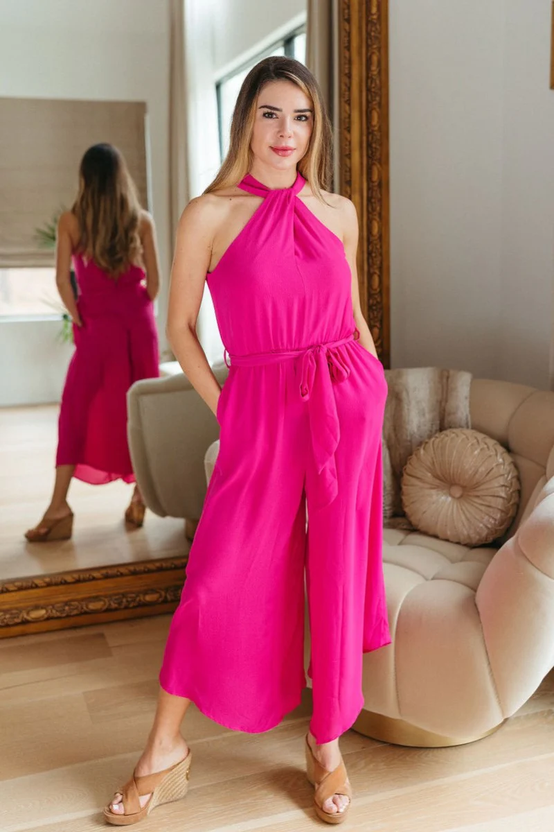 Valencia Jumpsuit in Magenta