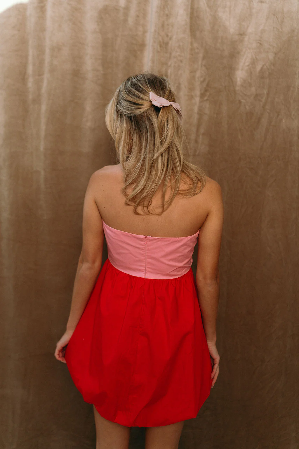 Valentina Pink & Red Bubble Mini Dress - Image 11