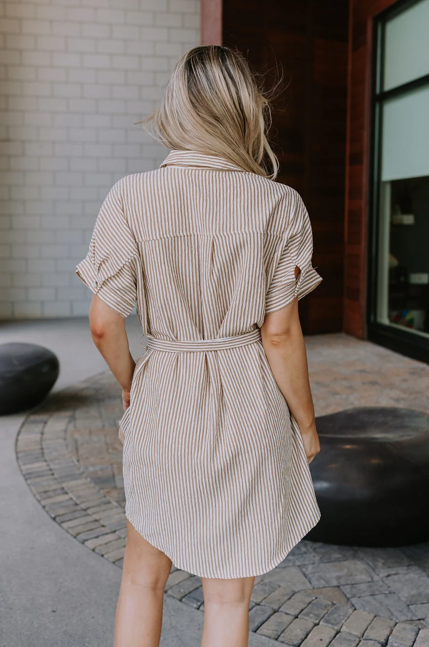 Valentina Taupe & Cream Striped Romper - Image 6