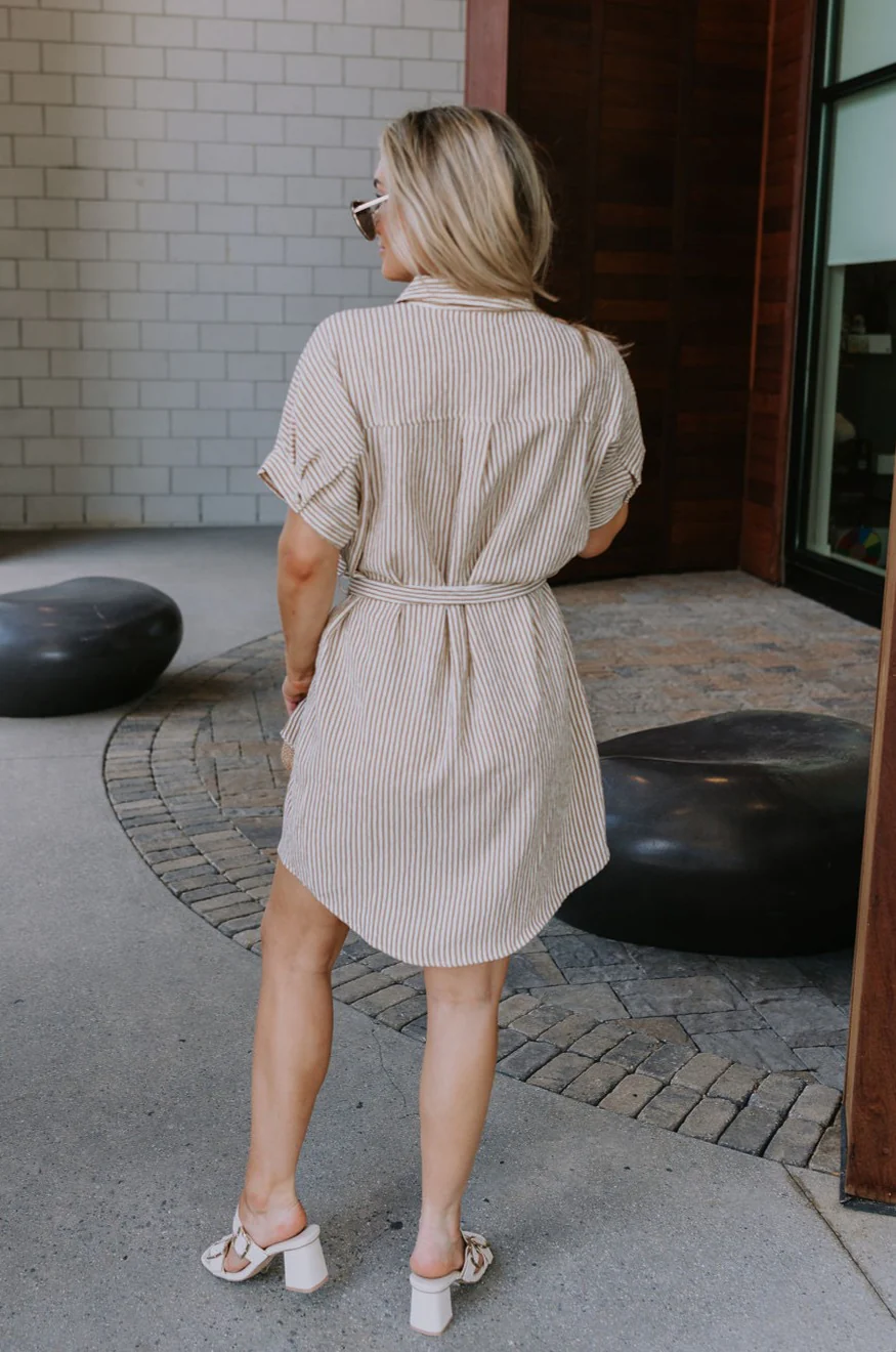 Valentina Taupe & Cream Striped Romper - Image 7