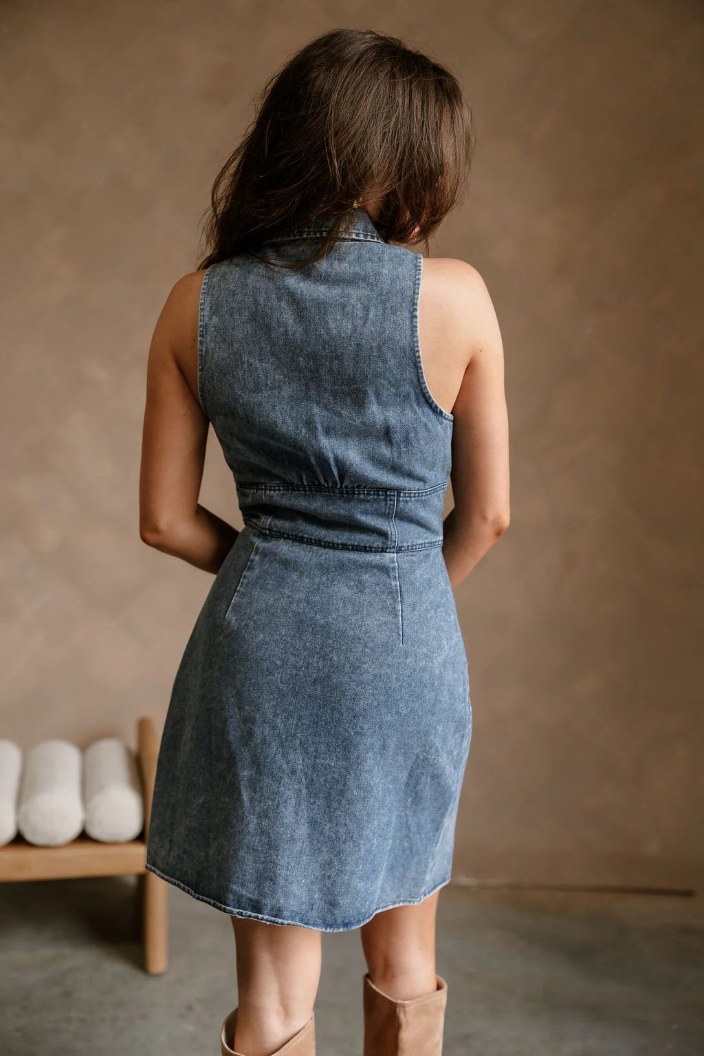 Valeria Denim Button-Up Mini Dress - Image 7