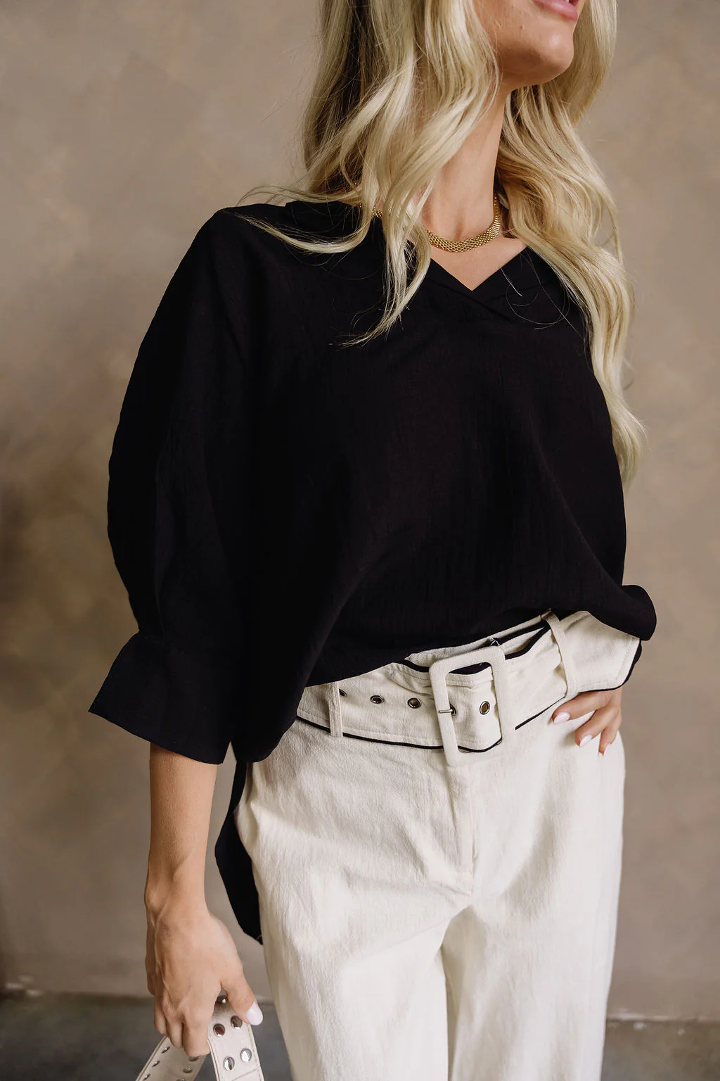Valerie Black Short Sleeve Top