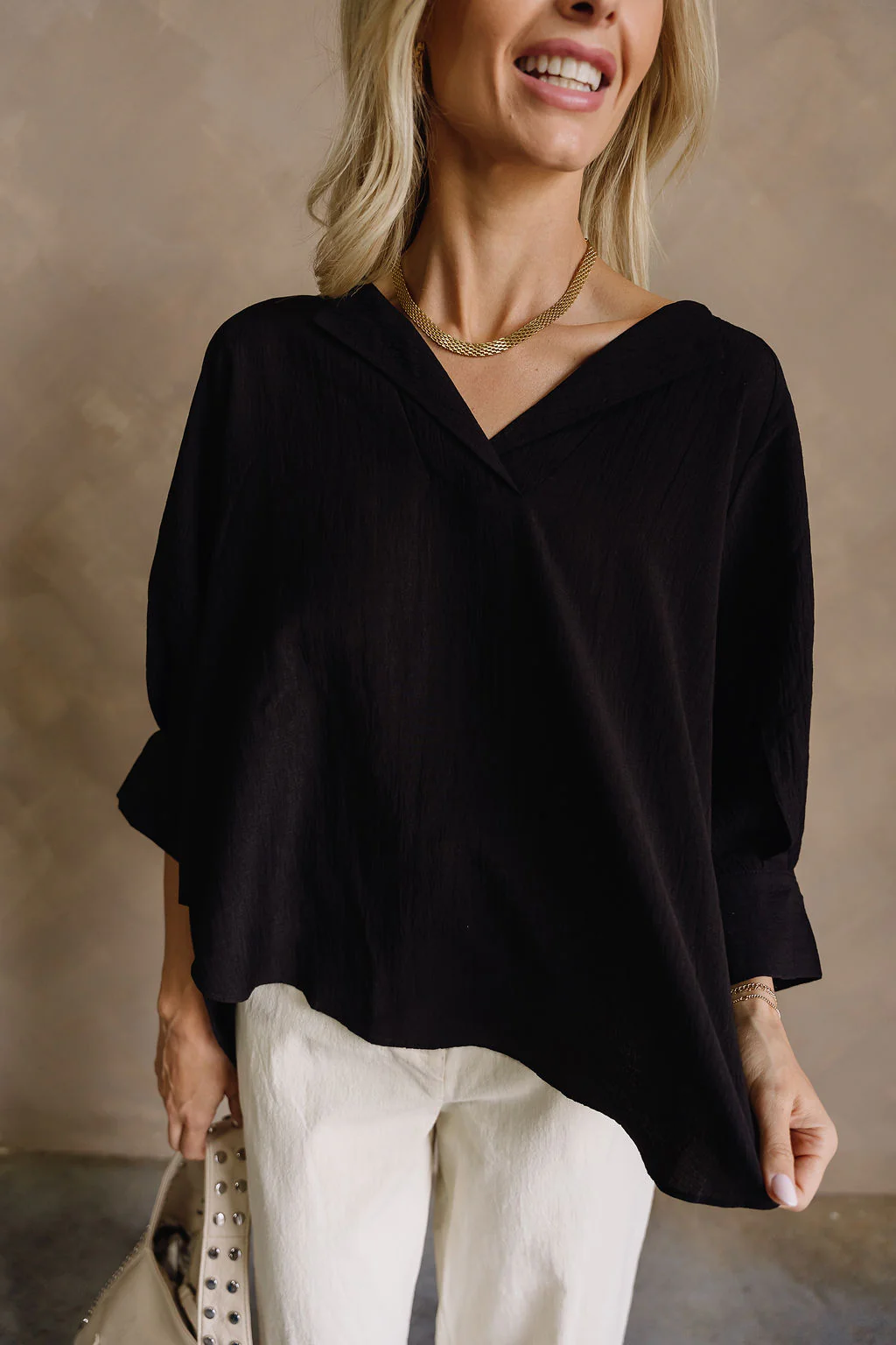 Valerie Black Short Sleeve Top - Image 2