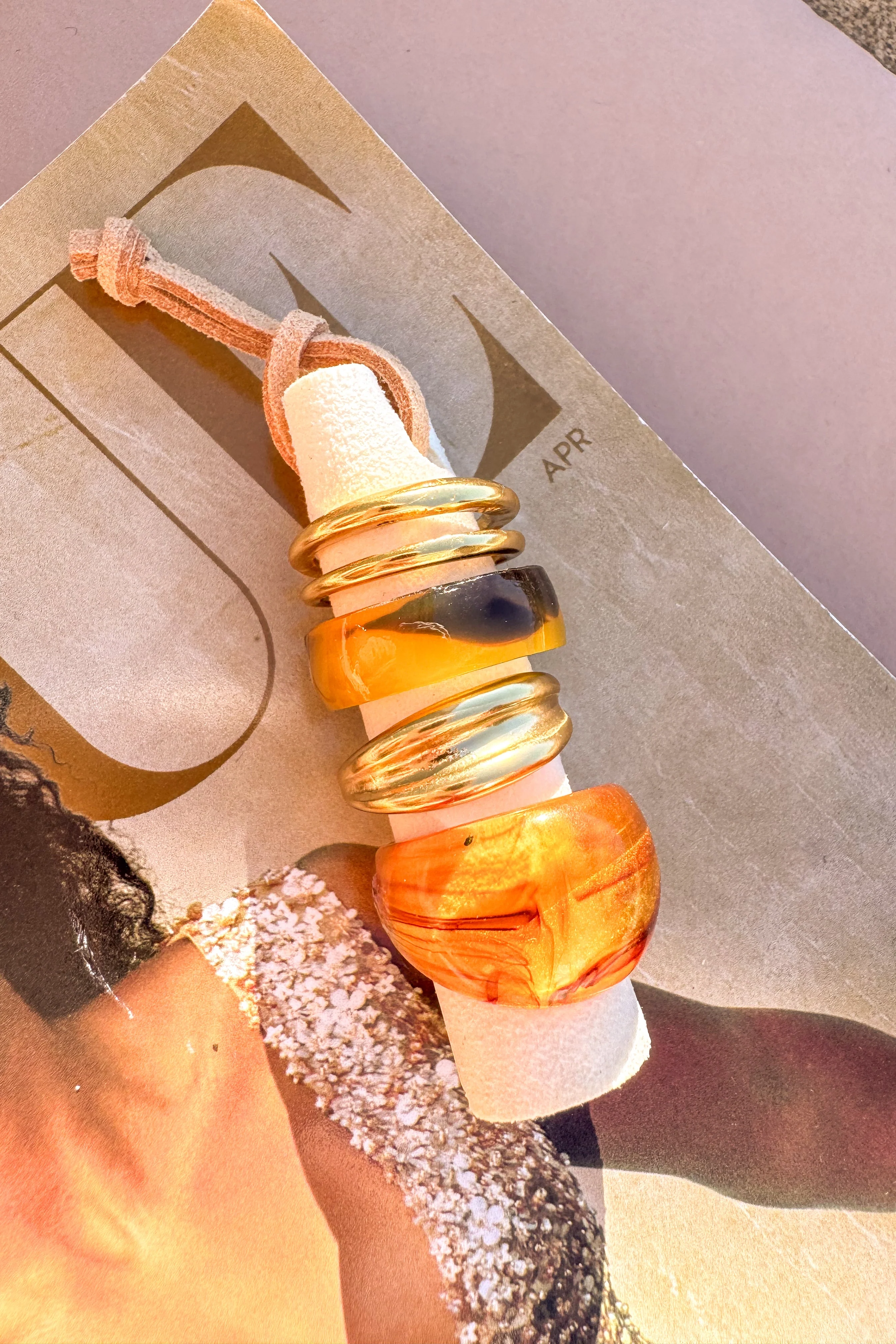 Valerie Gold & Tortoise Ring Set
