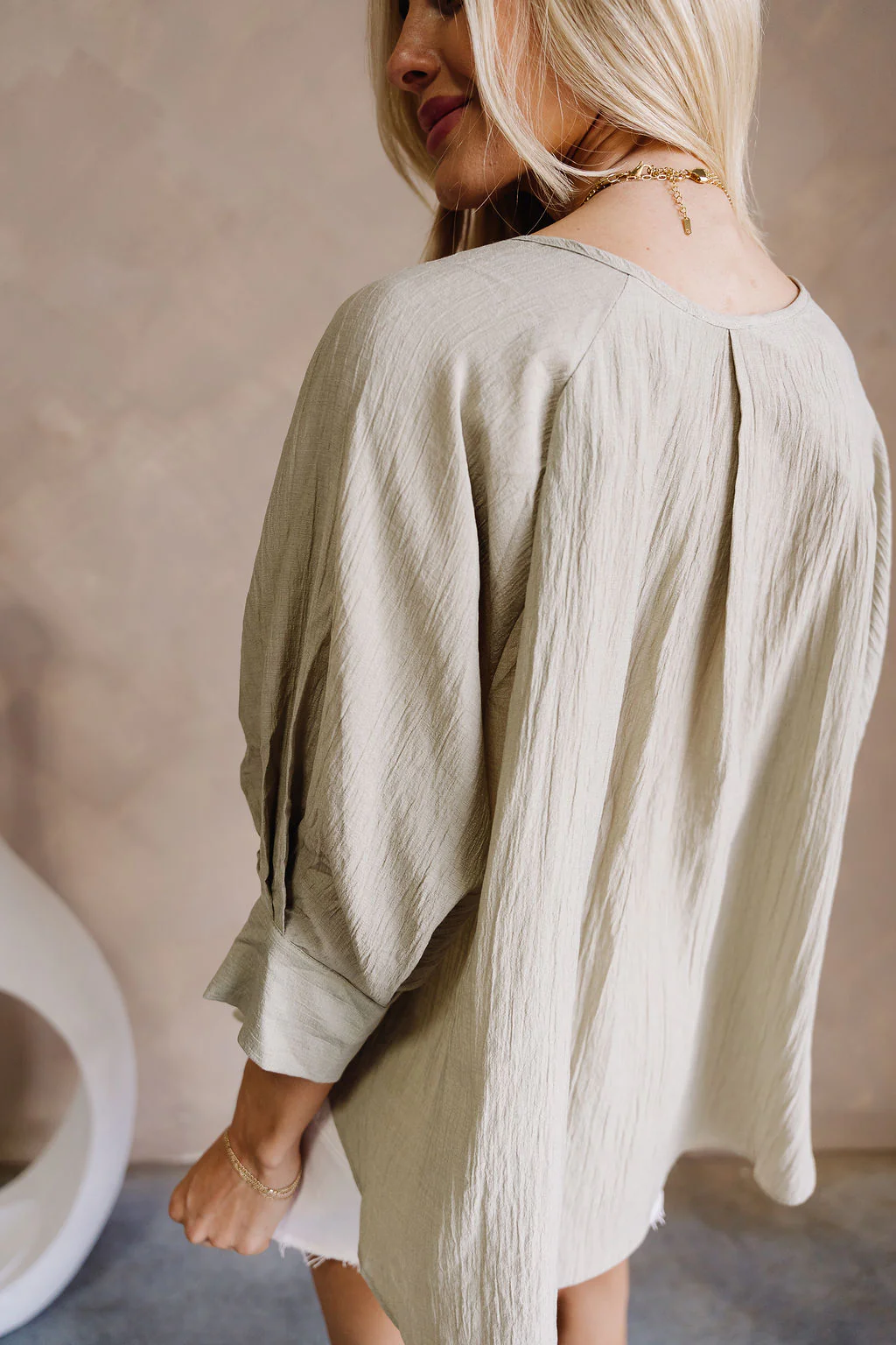 Valerie Olive Sage Short Sleeve Top - Image 4
