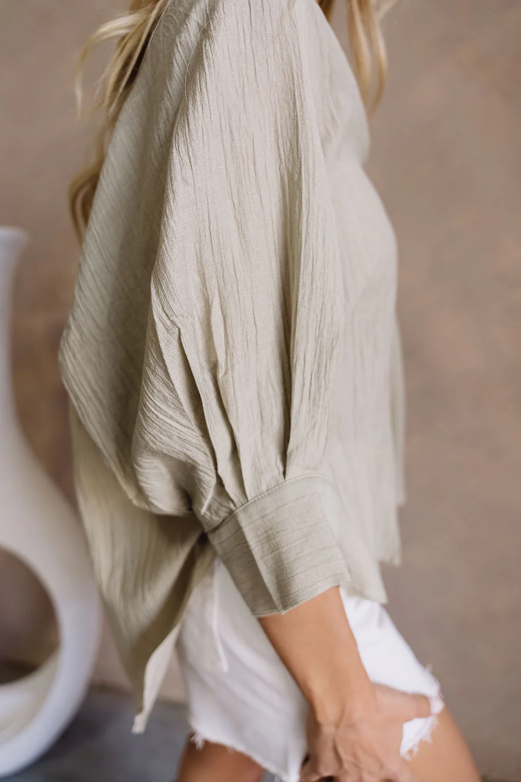 Valerie Olive Sage Short Sleeve Top - Image 7