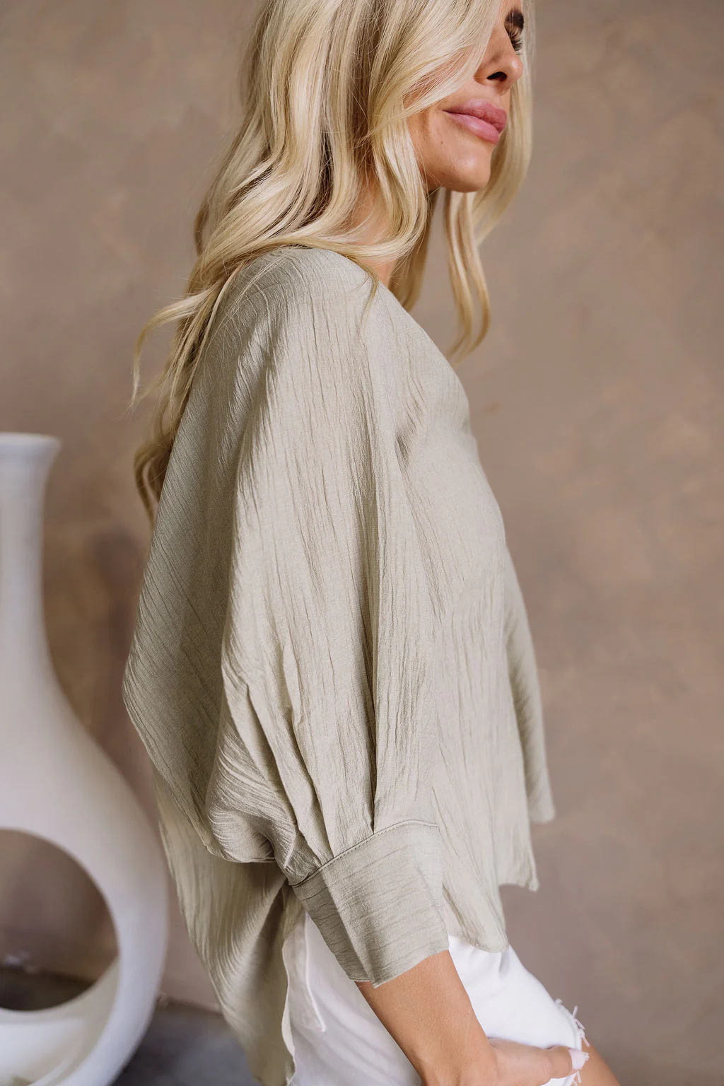 Valerie Olive Sage Short Sleeve Top - Image 8