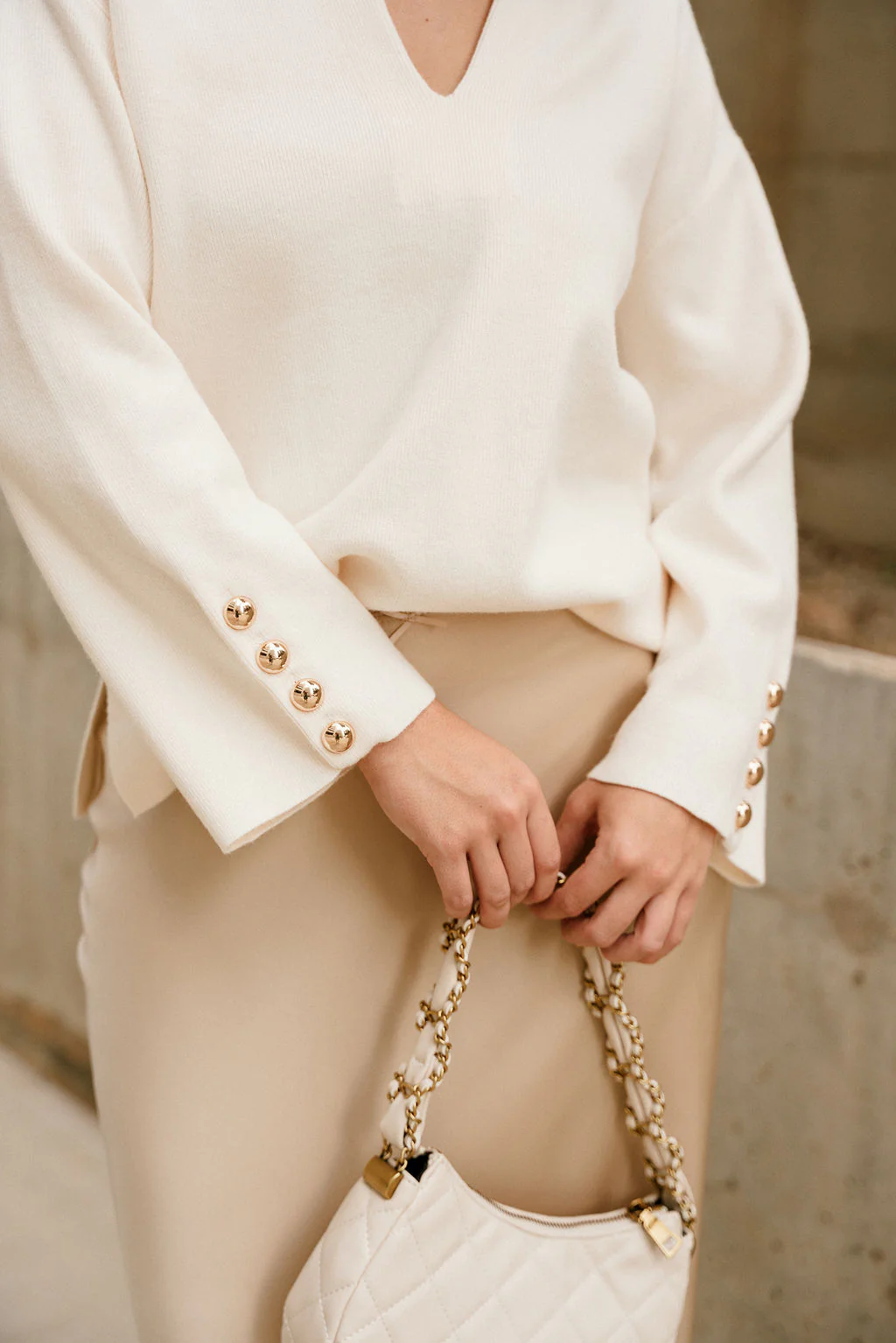 Vanessa Cream Flare Long Sleeve Sweater - Image 3