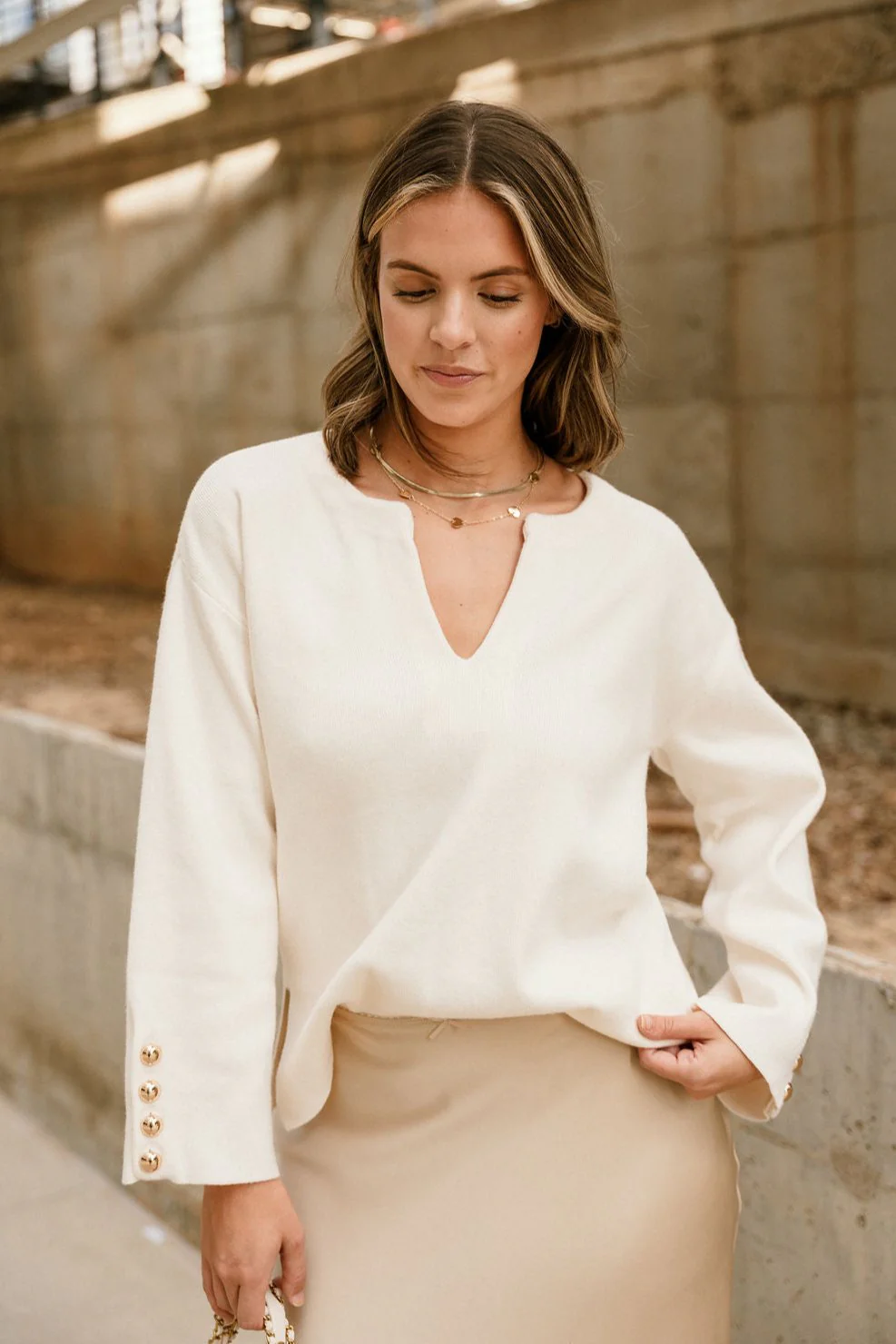 Vanessa Cream Flare Long Sleeve Sweater - Image 5