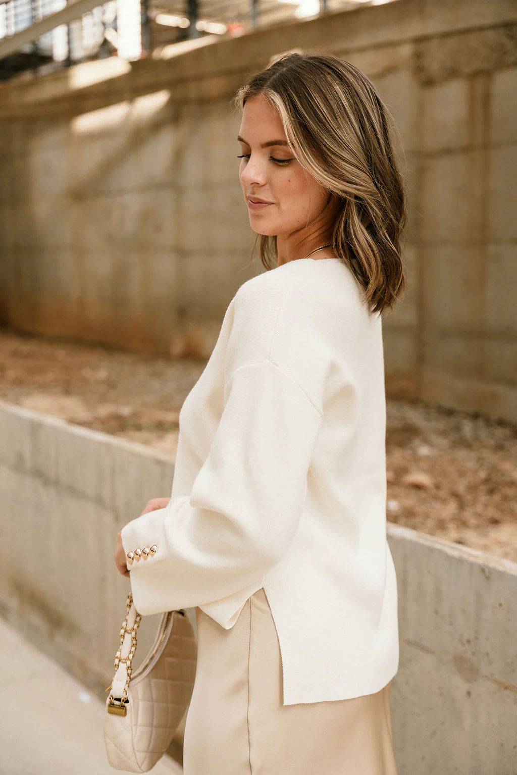 Vanessa Cream Flare Long Sleeve Sweater - Image 6