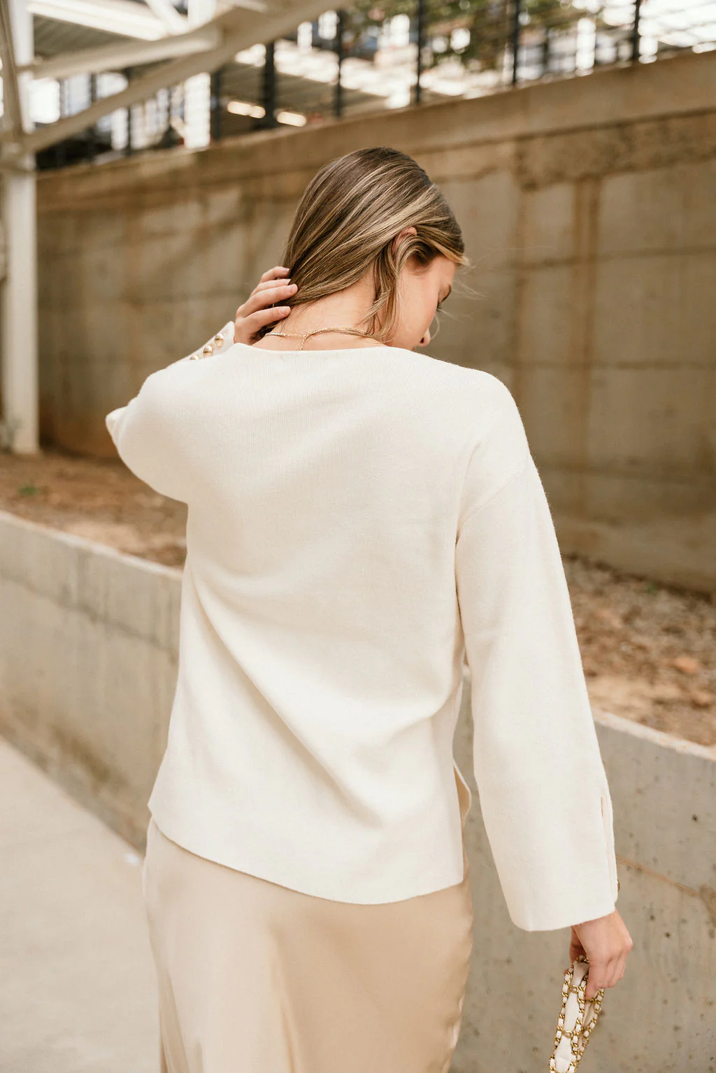 Vanessa Cream Flare Long Sleeve Sweater - Image 7