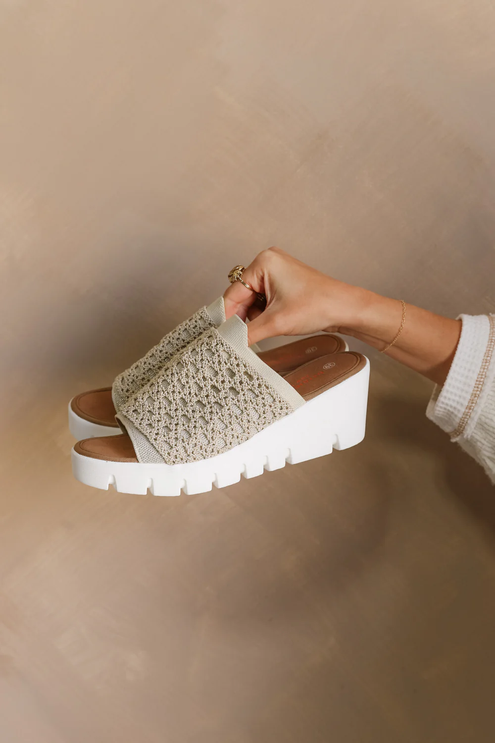 Bernie Mev Venti Crochet Sandal in Nude Silver - Image 2