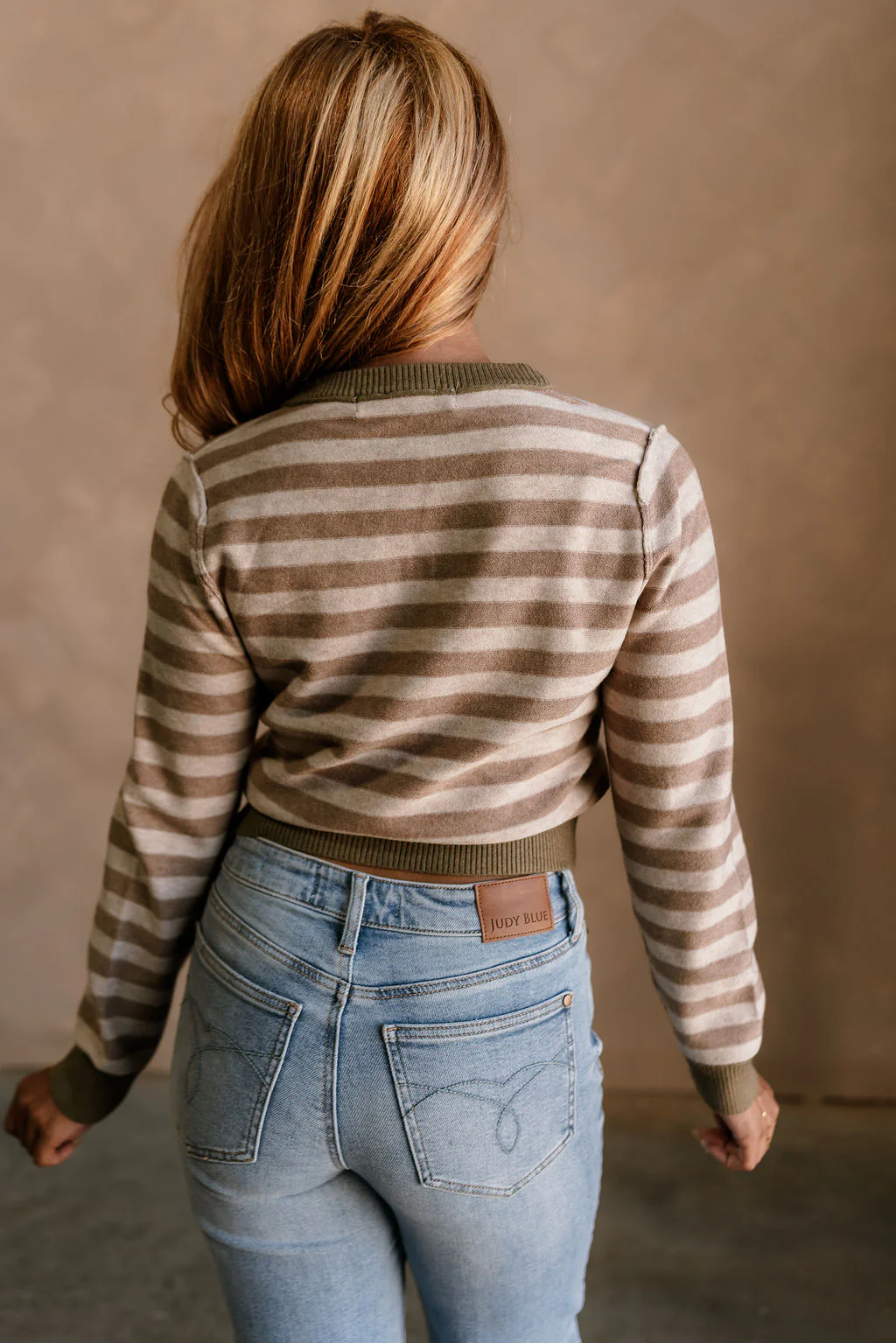 Vera Brown & Beige Stripe Knit Cardigan - Image 10