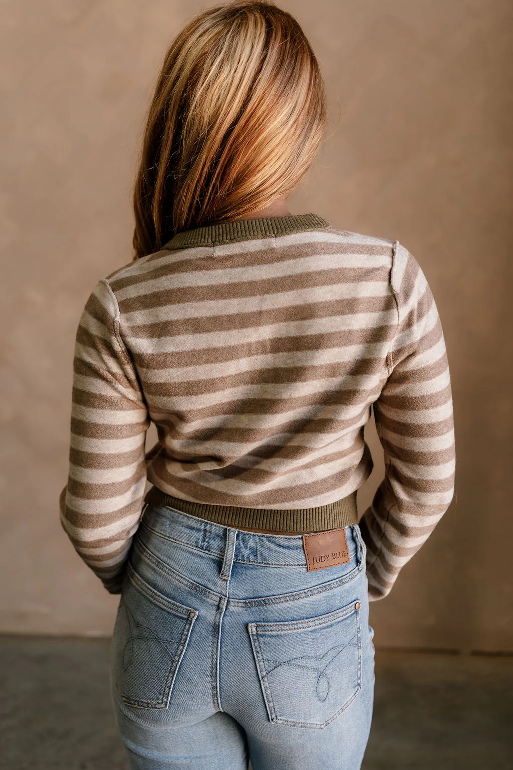 Vera Brown & Beige Stripe Knit Cardigan - Image 11