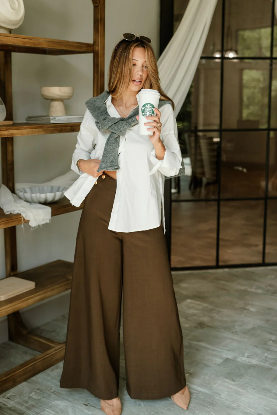 Vera Dark Brown Wide Leg Pants