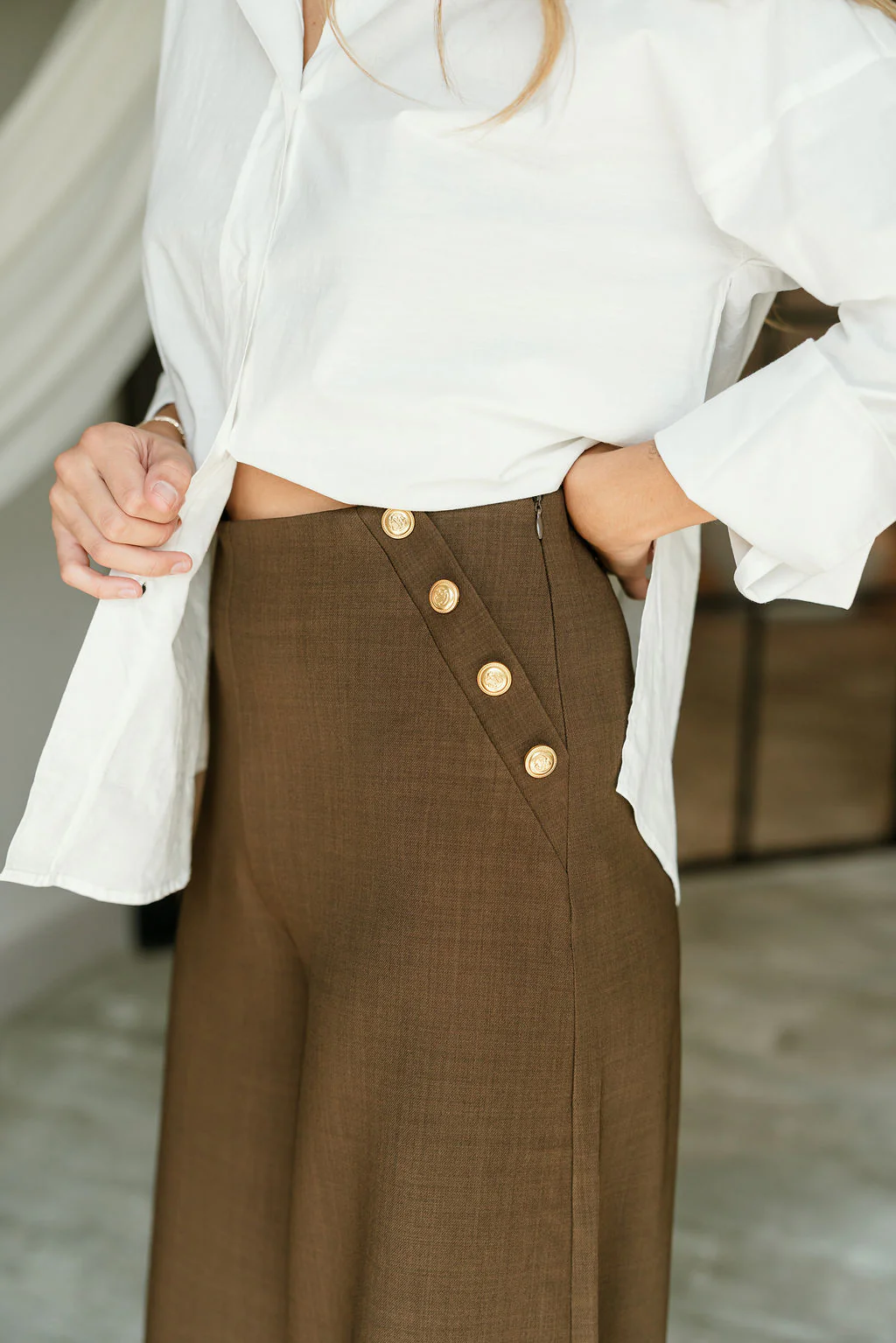 Vera Dark Brown Wide Leg Pants - Image 3