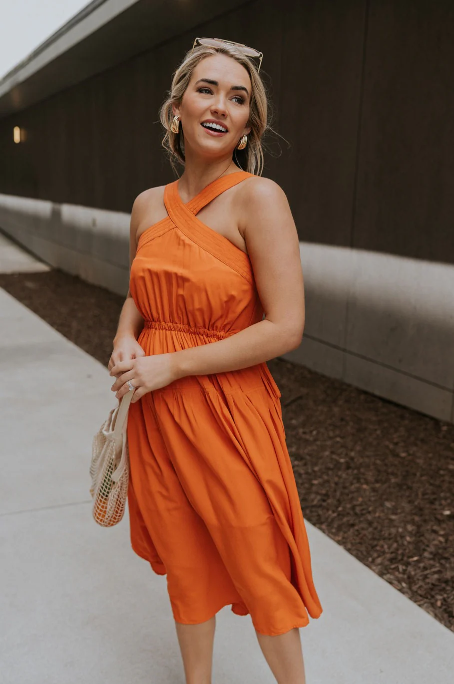 Vera Halter Cross Neckline Midi Dress - Image 11