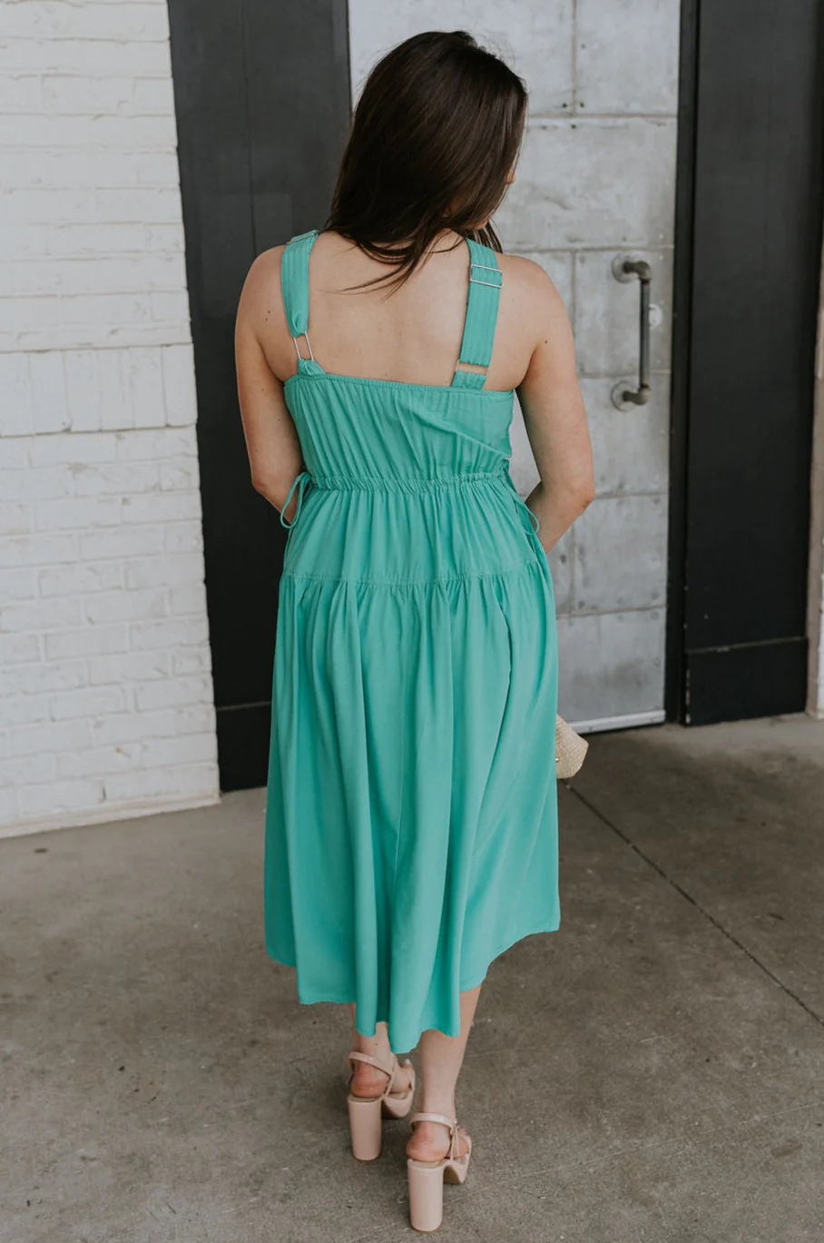 Vera Halter Cross Neckline Midi Dress - Image 9