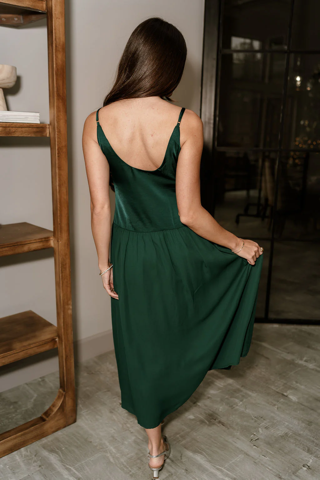 Vera Hunter Green Midi Dress - Image 4