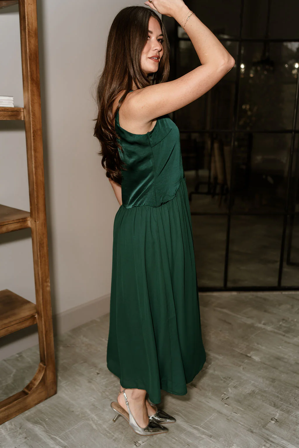 Vera Hunter Green Midi Dress - Image 8