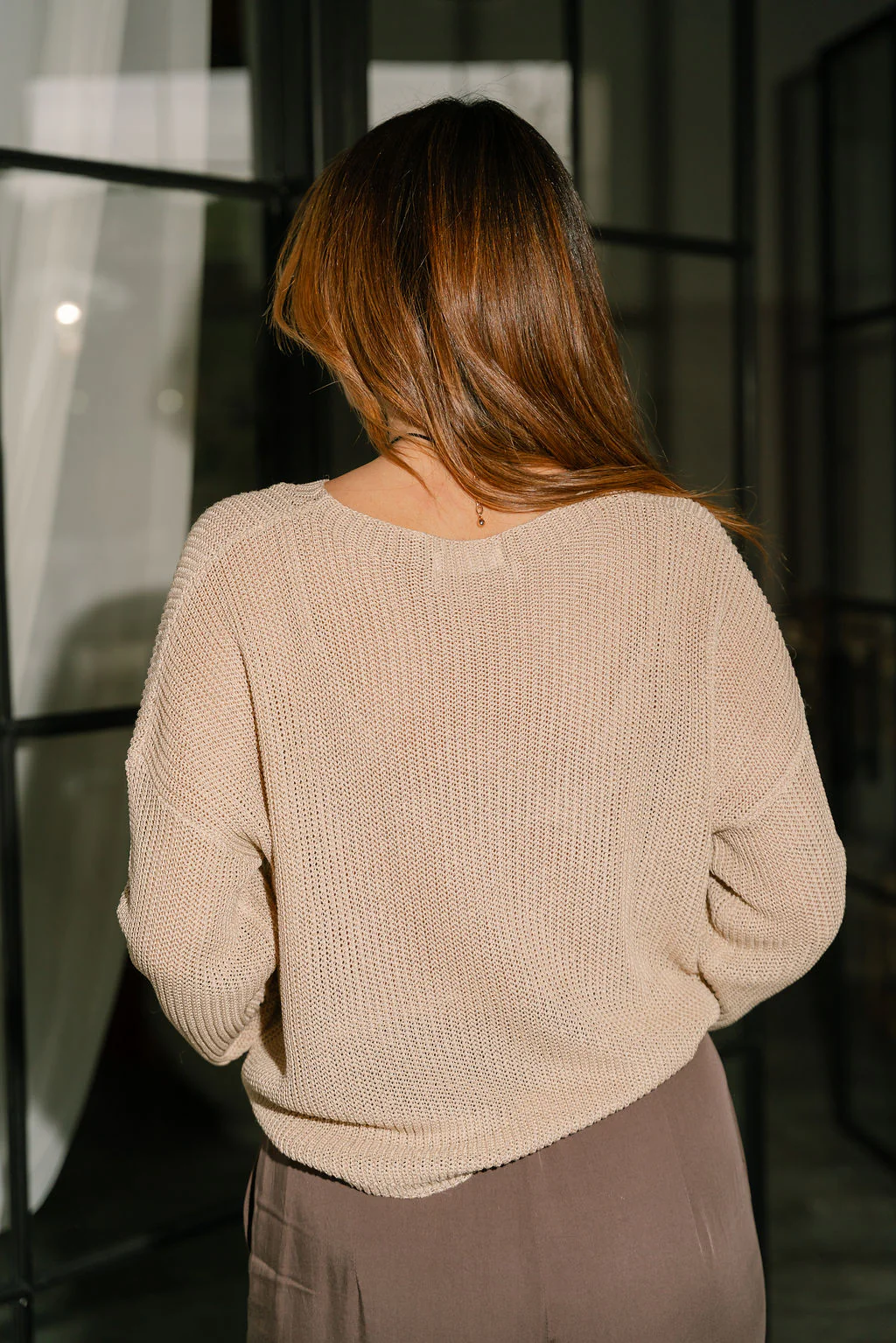 Vera Light Taupe Pocket Sweater - Image 7