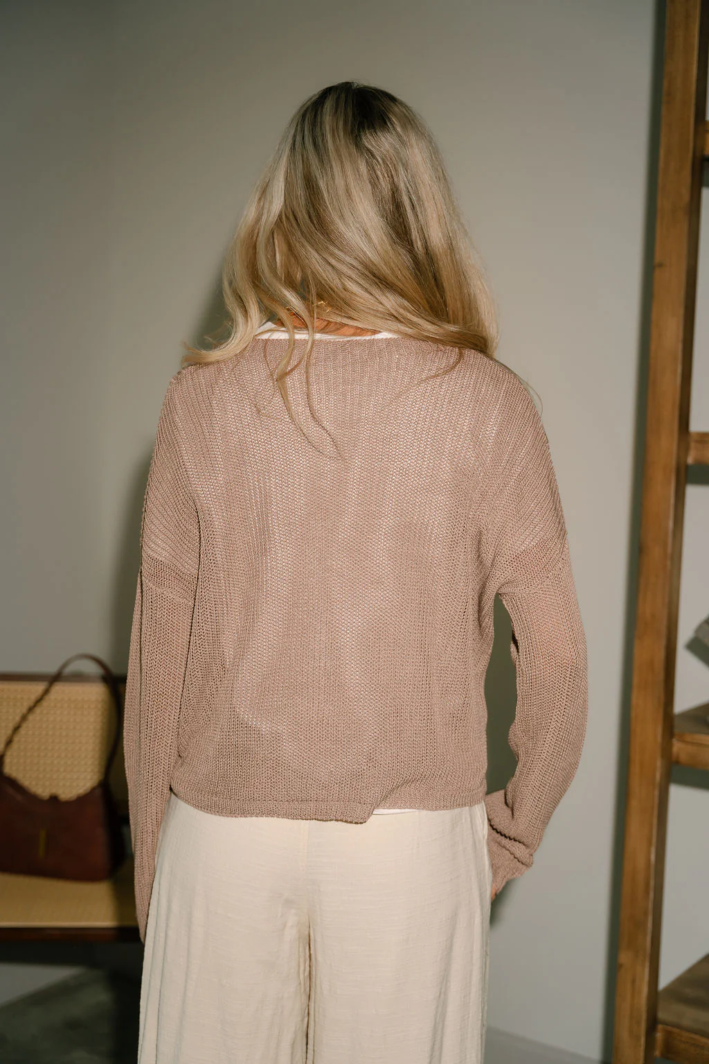 Vera Mocha Brown Pocket Sweater - Image 4