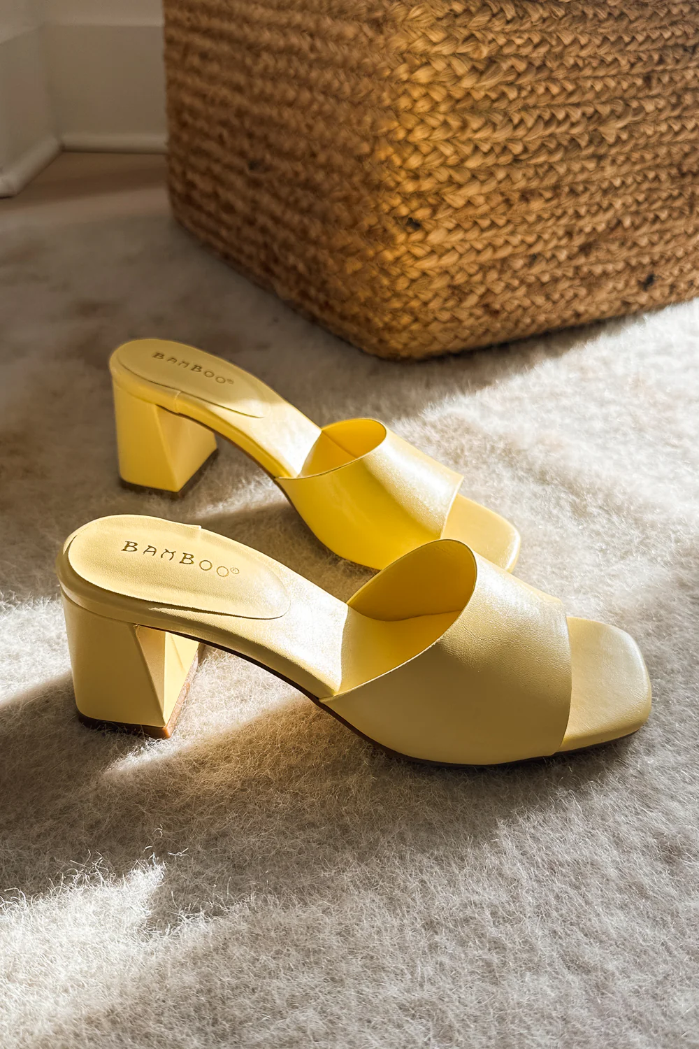 Vera Yellow Slide-On Heel Sandal - Image 2