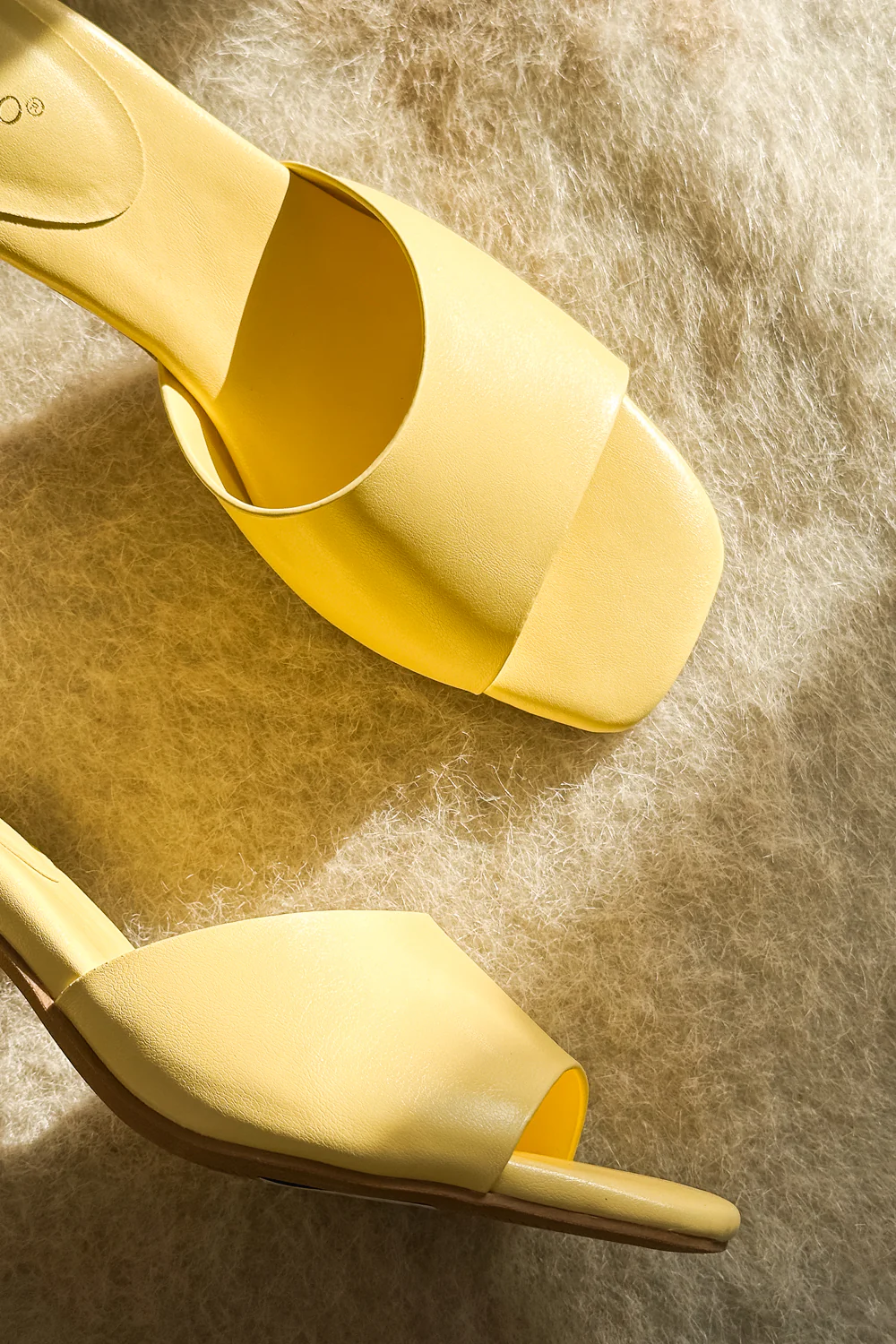 Vera Yellow Slide-On Heel Sandal - Image 3