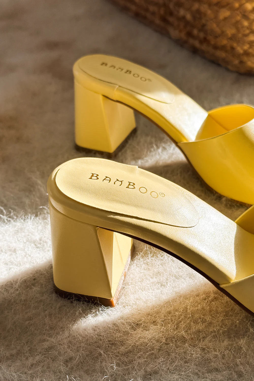 Vera Yellow Slide-On Heel Sandal - Image 4