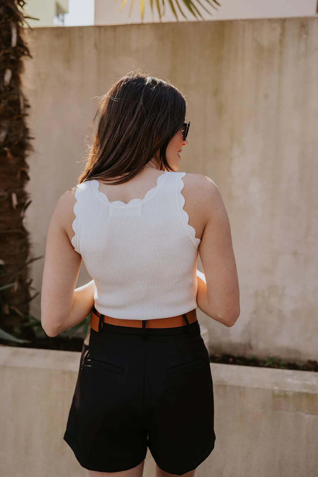 Veronica Off White Scalloped Tank - Image 4