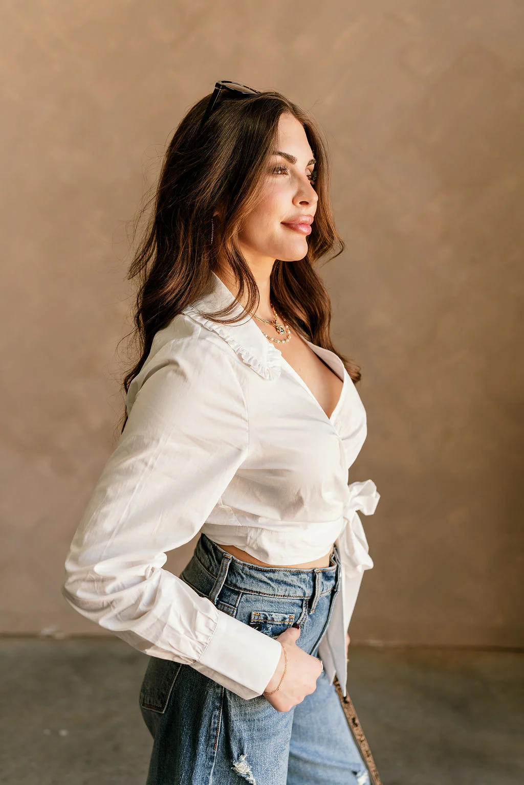 Victoria Bow Tie Long Sleeve Top - Image 11