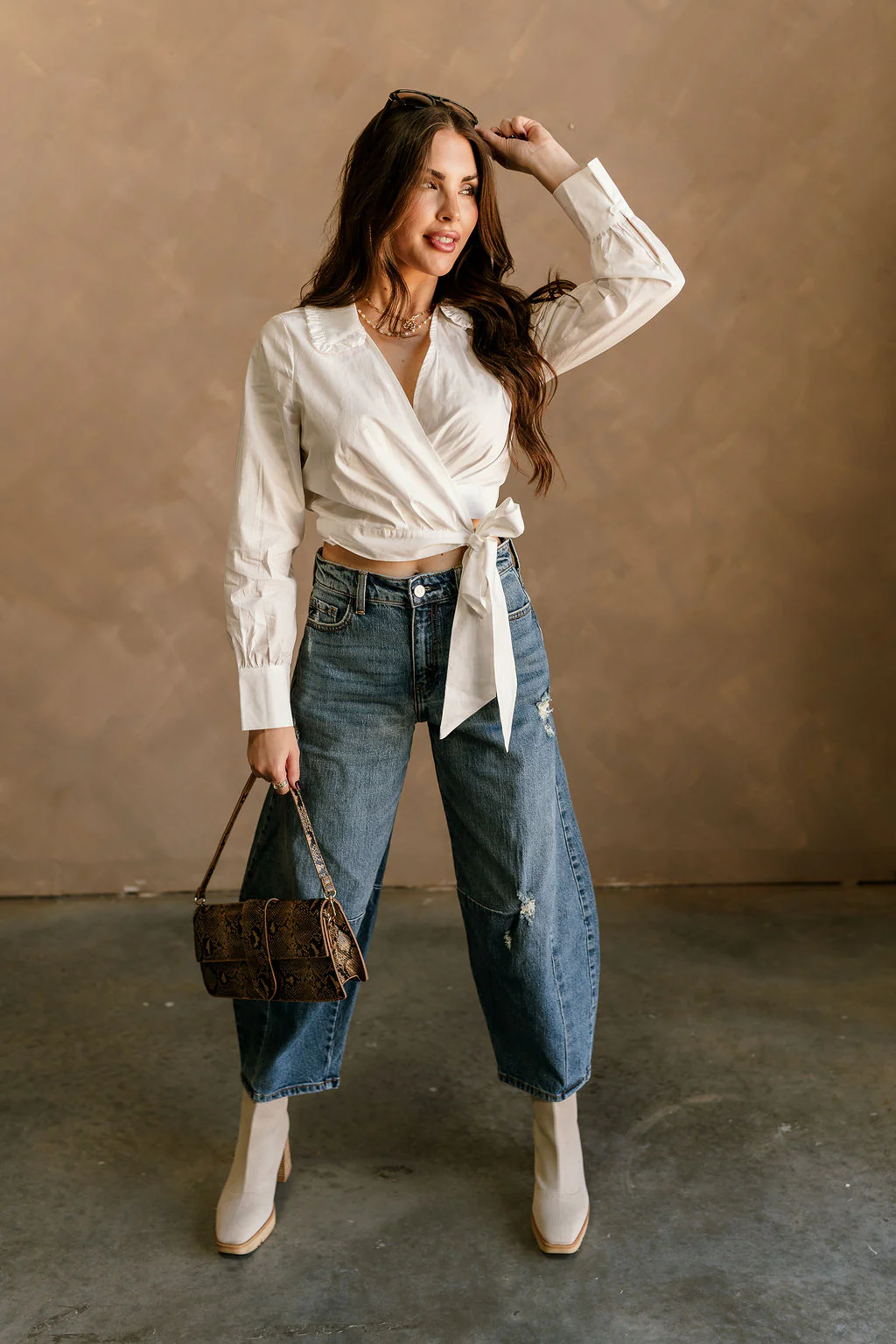 Victoria Bow Tie Long Sleeve Top - Image 8