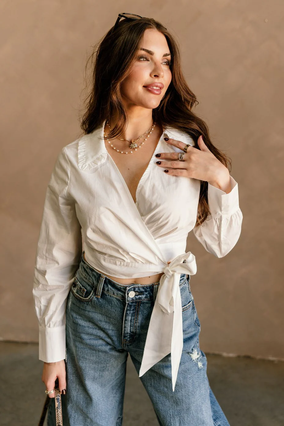 Victoria Bow Tie Long Sleeve Top - Image 9