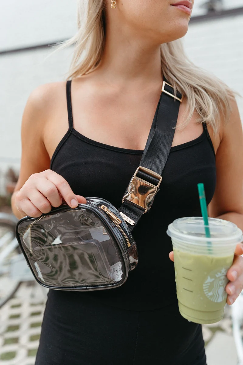 Victoria Clear Sling Bag in Black - Image 2