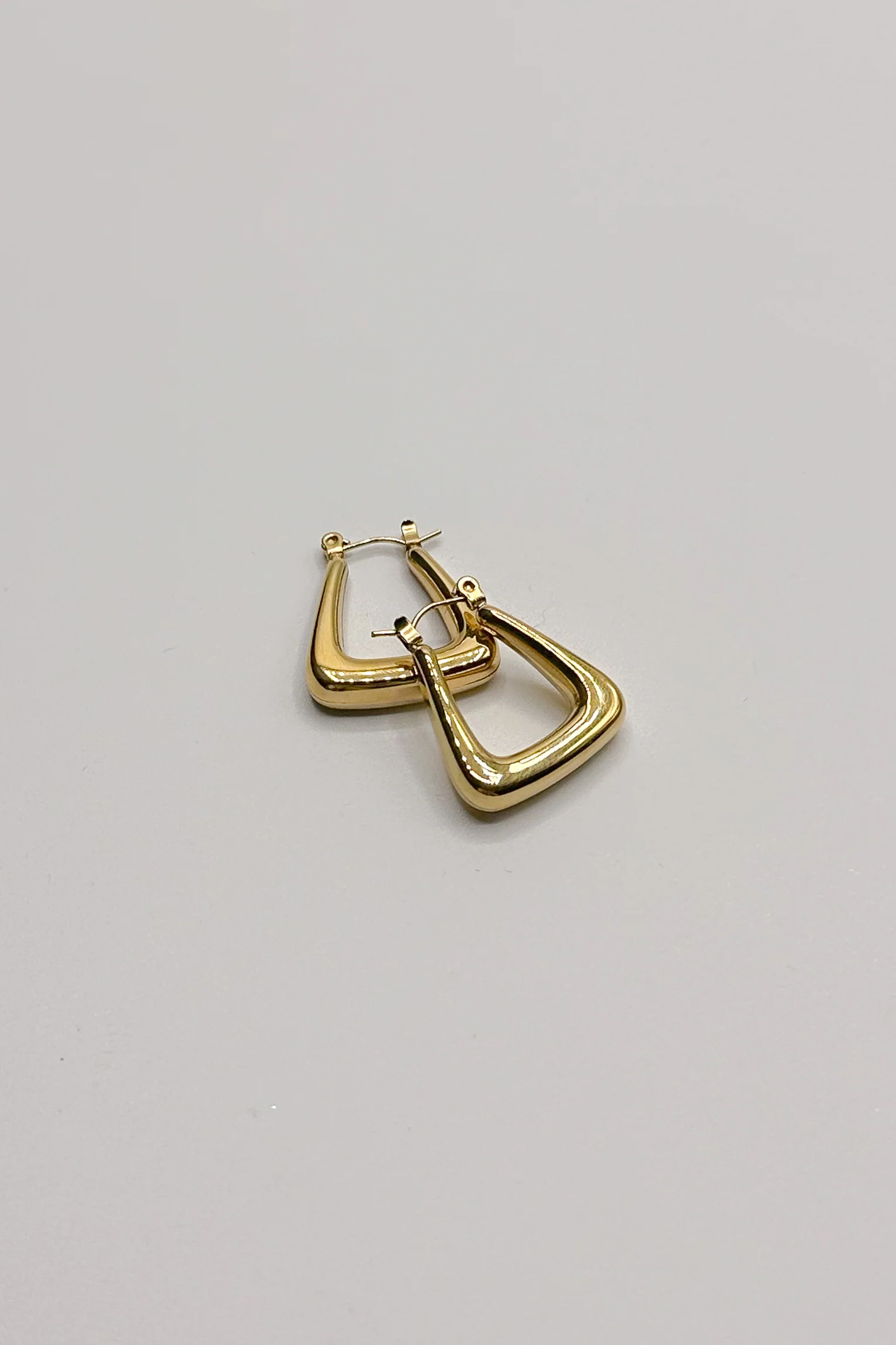 Victoria Gold Triangle Hoops Earring - Image 3