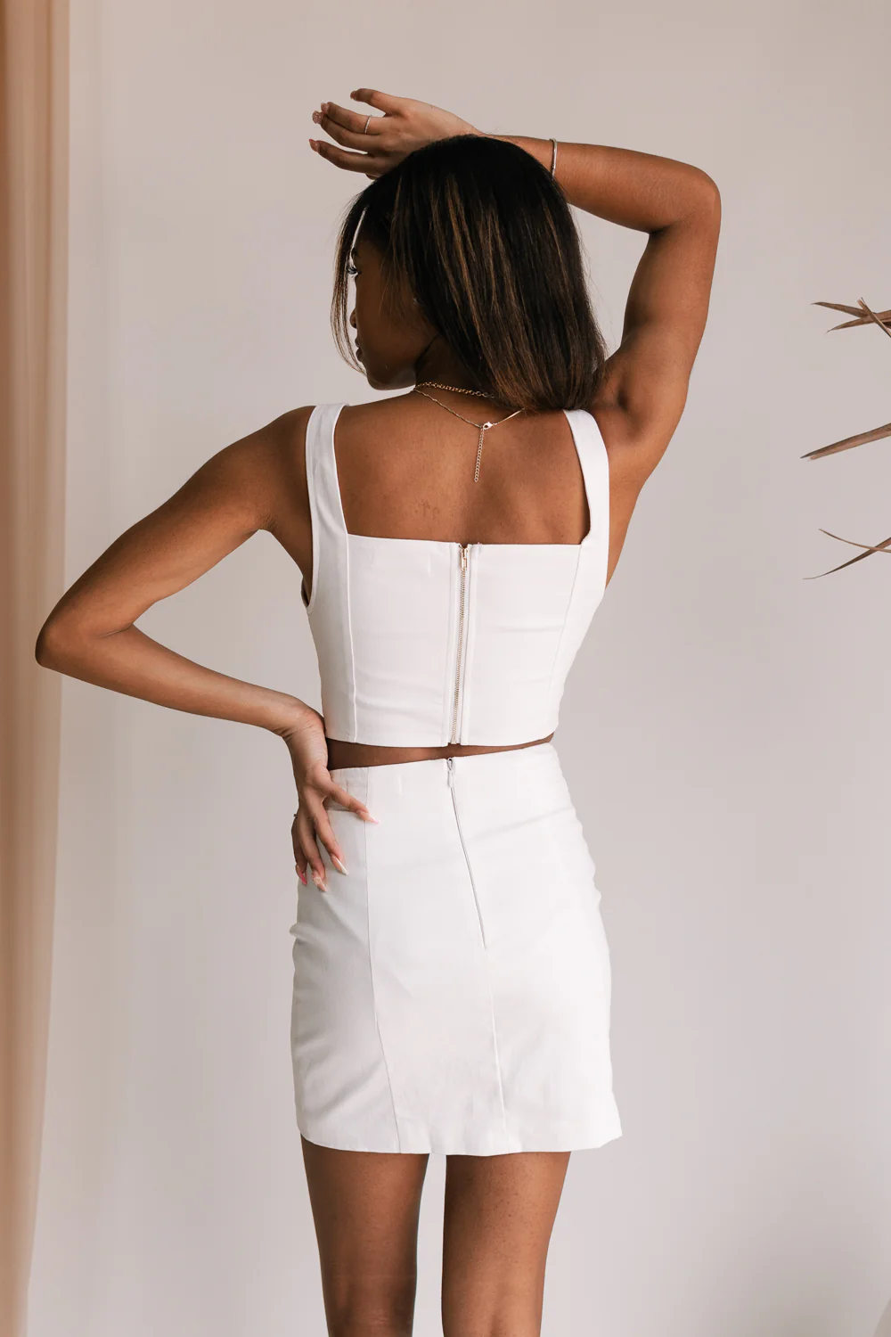 Viv White Mini Skirt - Image 3
