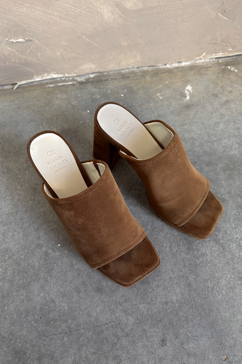Vivienne Brown Suede Slide Heel - Image 2