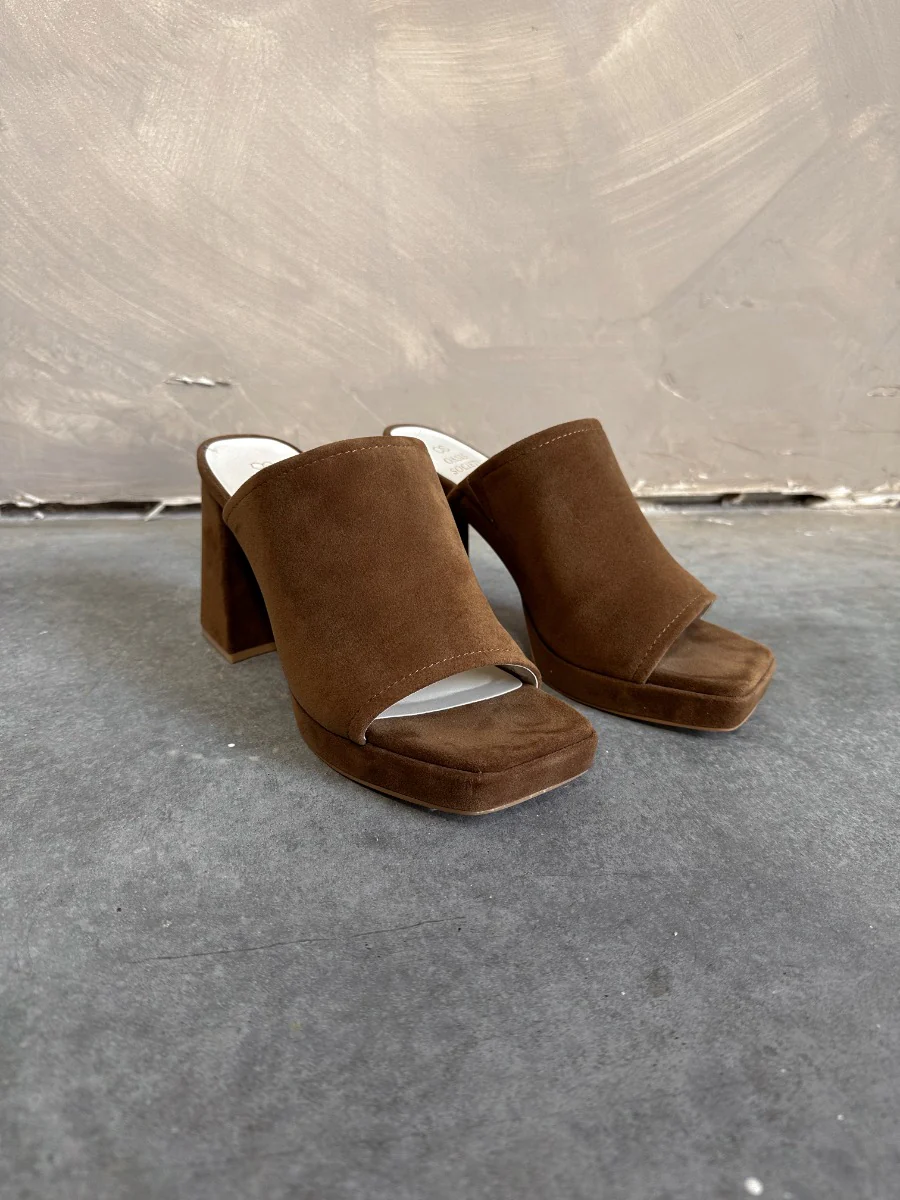 Vivienne Brown Suede Slide Heel - Image 6